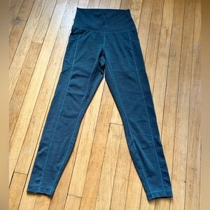 Ribbed Leggings in Teal Blue